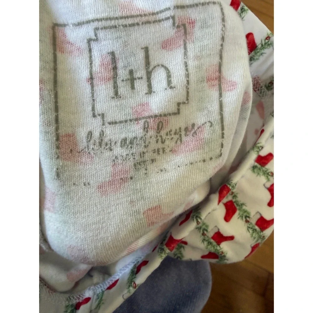 L+H Lila and Hayes Stockings for Santa Girls Pajama Set Christmas pjs